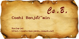 Csehi Benjámin névjegykártya