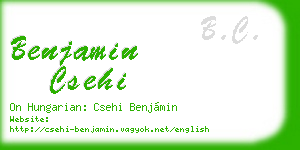 benjamin csehi business card